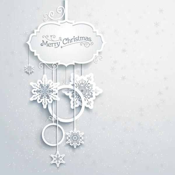 Décoration de Noël avec flocons de neige — Image vectorielle