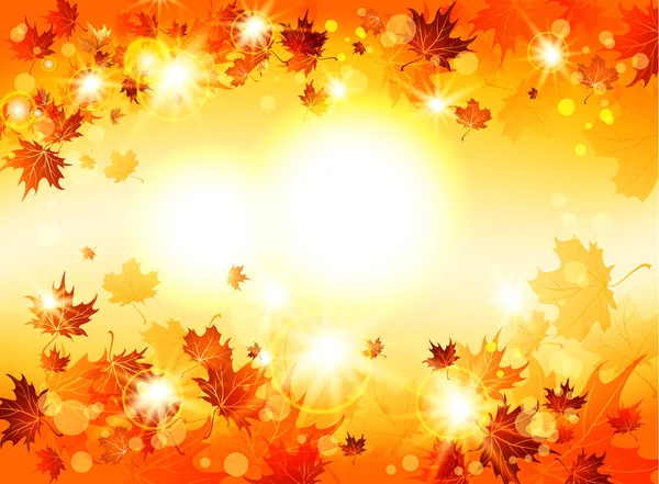 Achtergrond met bladeren van de herfst — Stockvector