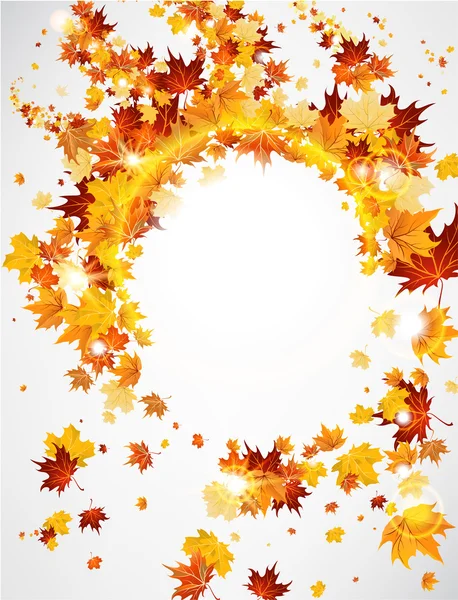 Autumnal  background  with leaves — Stock Vector