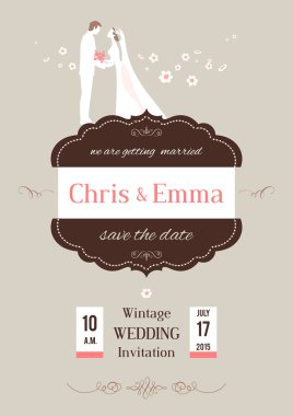 Düğün davetiyesi.