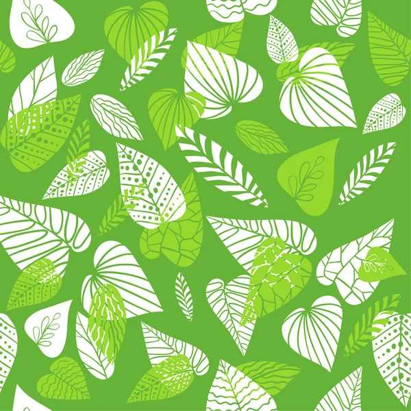 Motif feuilles vertes — Image vectorielle