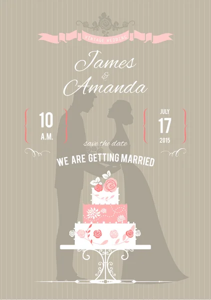 Tarjeta de invitación de boda — Archivo Imágenes Vectoriales