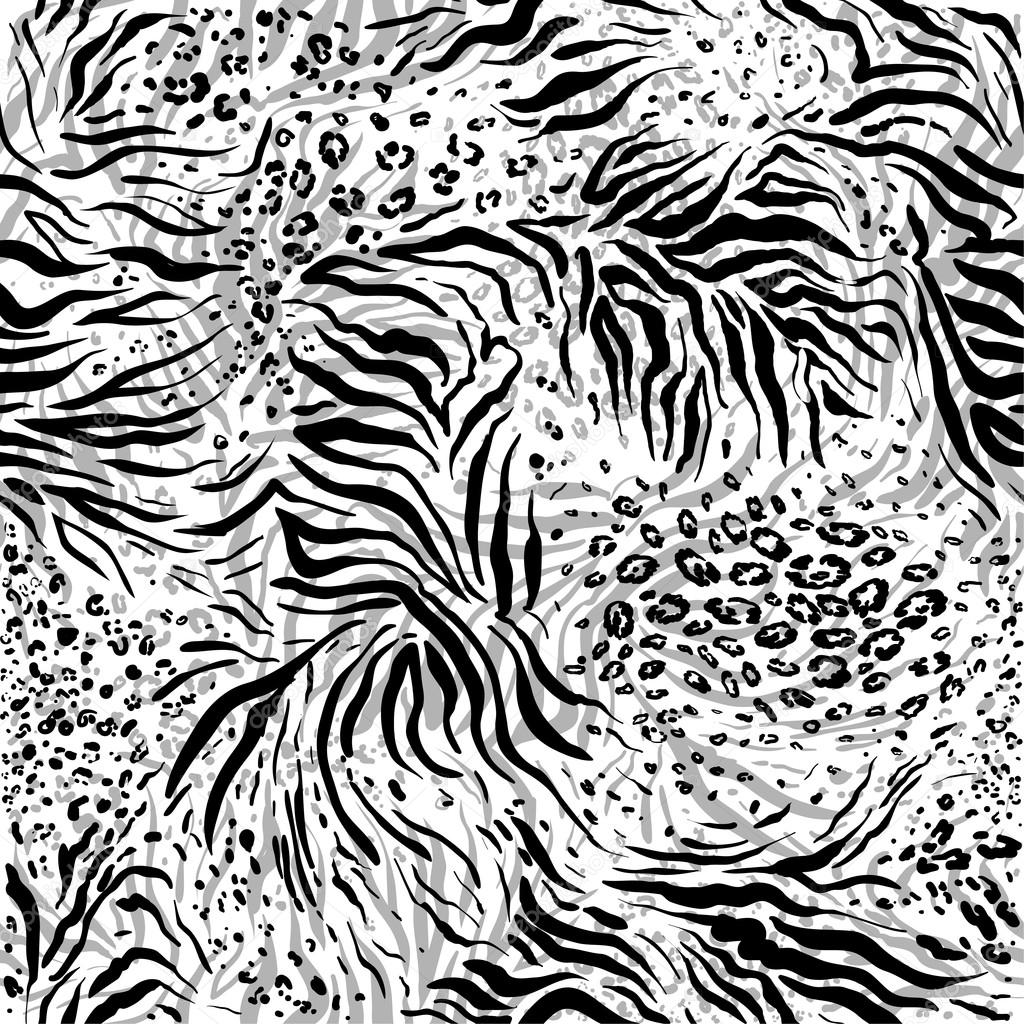 Monochrome repeating animal pattern