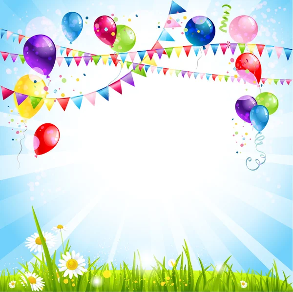 Vacanță de vară fundal cu baloane — Vector de stoc