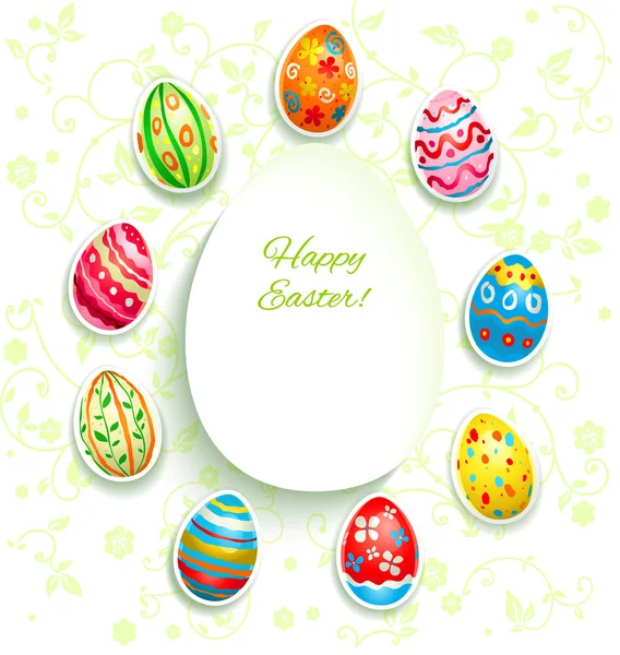 Fête de Pâques fond avec des œufs — Image vectorielle