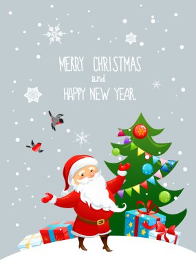 Noel Baba ve Noel ağacı.