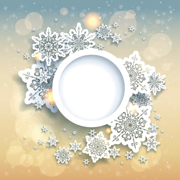 Sfondo natalizio festivo con fiocchi di neve — Vettoriale Stock