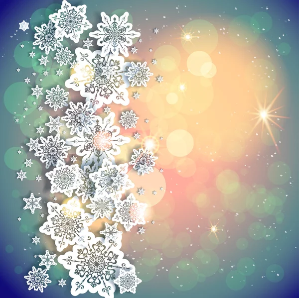 Holiday background and snowflakes — Stock Vector