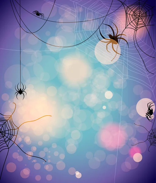 Mysterious background with spiders — Stock Vector