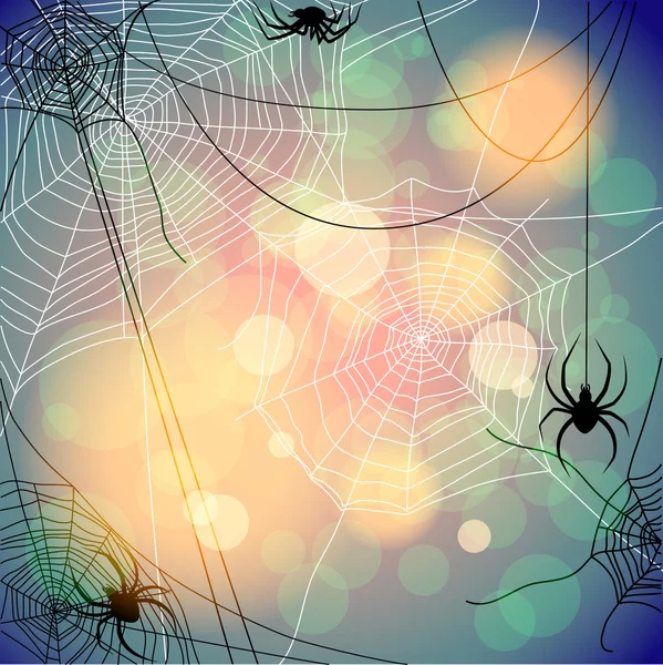 Tło z pająków i sieci — Wektor stockowy