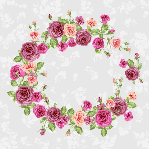 Frame with beautiful roses — Stock Vector