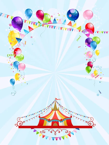 Circus poster with balloons — Stock Vector