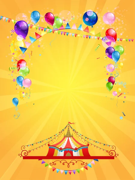 Circus poster op gele achtergrond — Stockvector