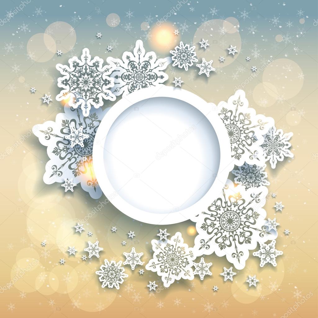 Festive christmas background with snowflakes