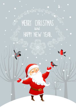 Noel Baba ve bullfinches