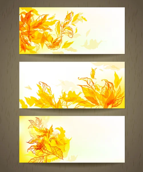 Set of abstract autumn banners — Stock Vector