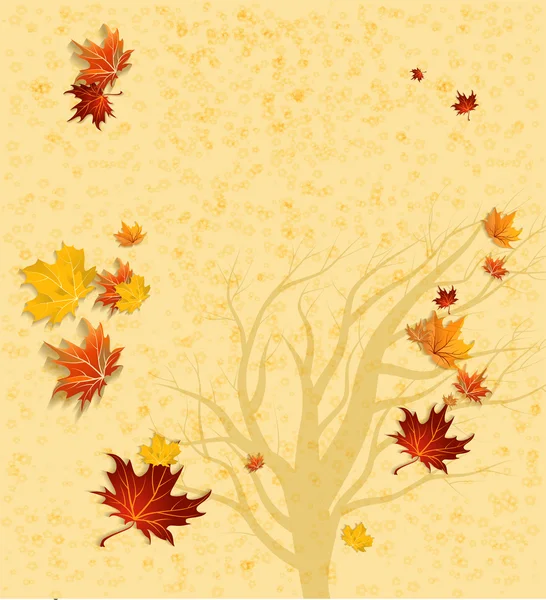 Autumn background and tree silhouette — Stock Vector