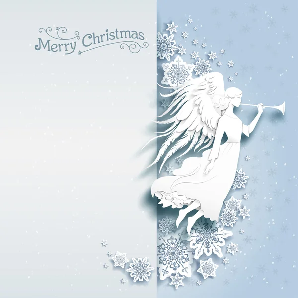 Christmas card with angel — Stock Vector