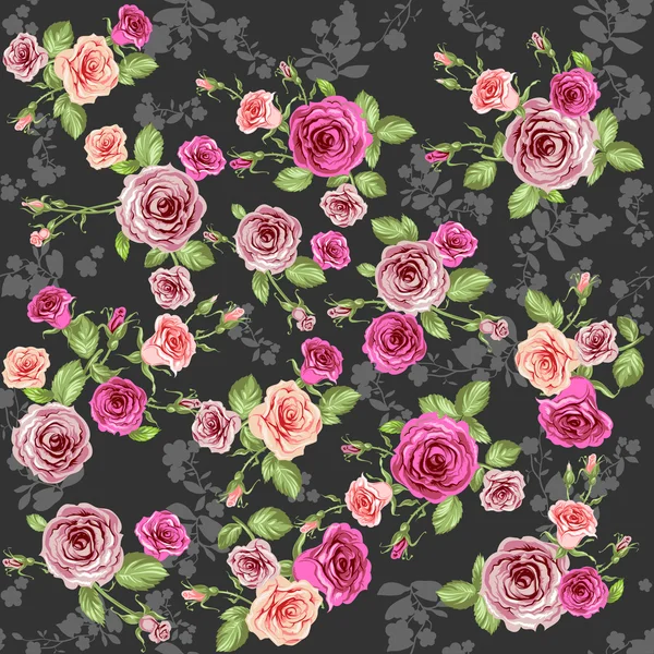 Roses seamless pattern — Stock Vector