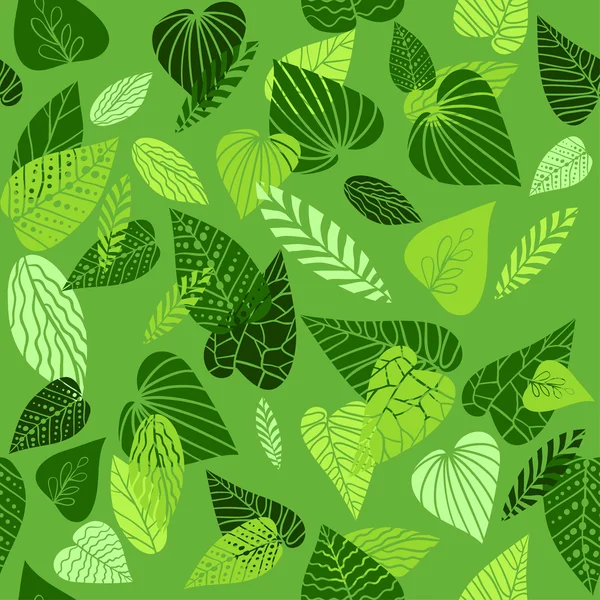 Summer green leaves — Stock Vector