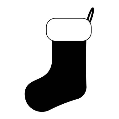 Noel tatili için basit bir Noel çorap ikonu çizimi