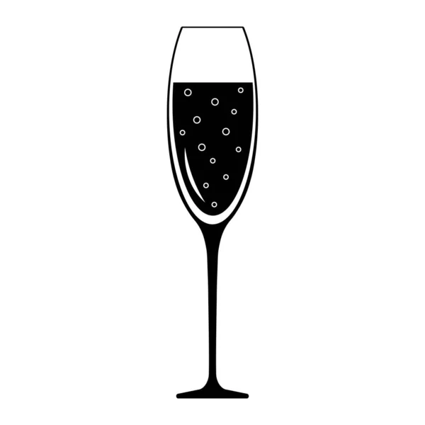 Jednoduchá Ilustrace Sklenice Šampaňského Vánoční Prázdniny — Stockový vektor