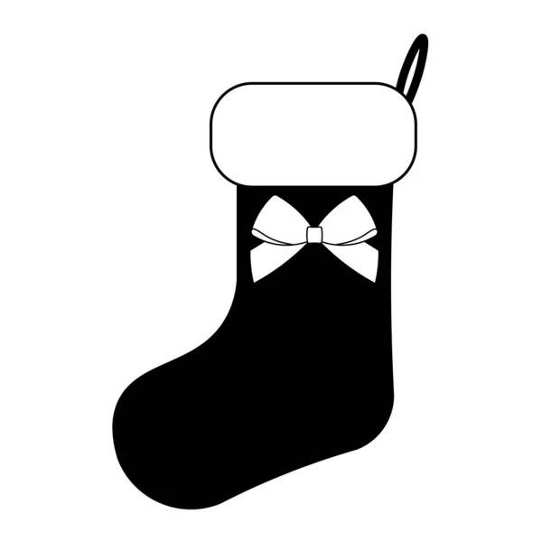 クリスマス休暇のためのクリスマスの靴下のアイコンの簡単なイラスト — ストックベクタ