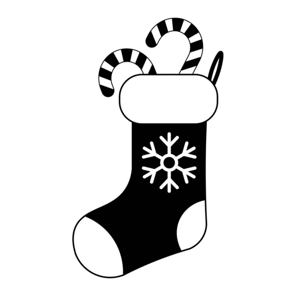 Illustration Simple Icône Chaussette Noël Pour Noël — Image vectorielle