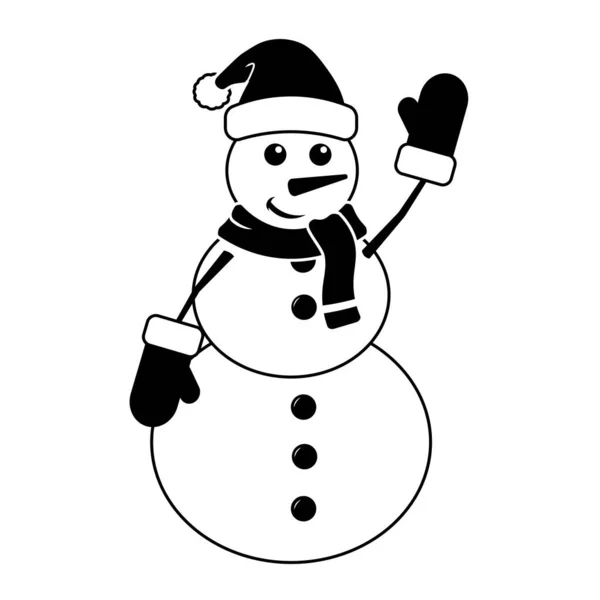Ilustração Simples Conceito Engraçado Boneco Neve Para Férias Natal —  Vetores de Stock