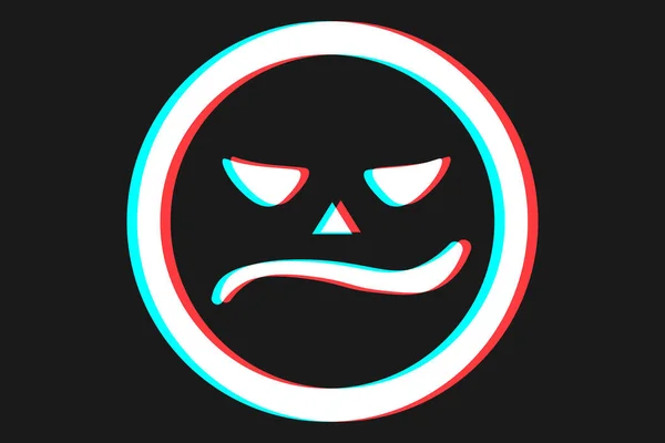 Ilustração Ícone Sorriso Emoji Cores Azul Vermelho Para Dia Halloween — Vetor de Stock