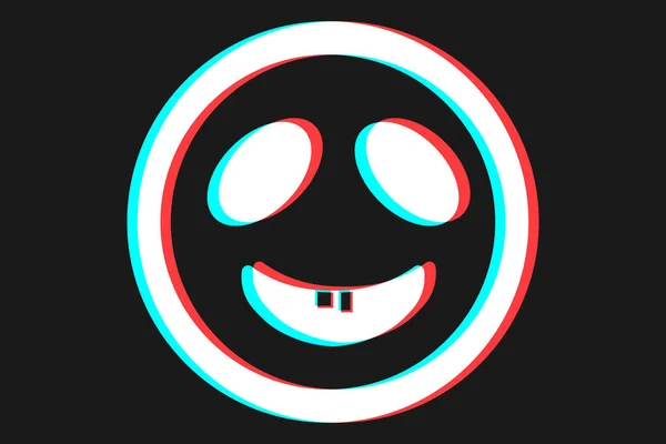 Εικονογράφηση Εικονιδίου Smile Emoji Μπλε Και Κόκκινα Χρώματα Για Την — Διανυσματικό Αρχείο
