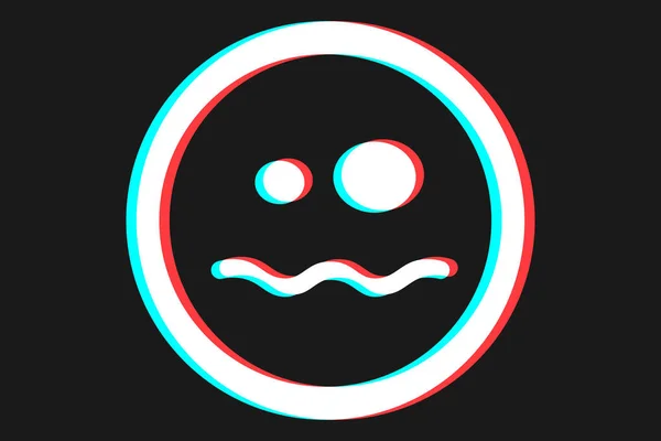 Εικονογράφηση Εικονιδίου Smile Emoji Μπλε Και Κόκκινα Χρώματα Για Την — Διανυσματικό Αρχείο