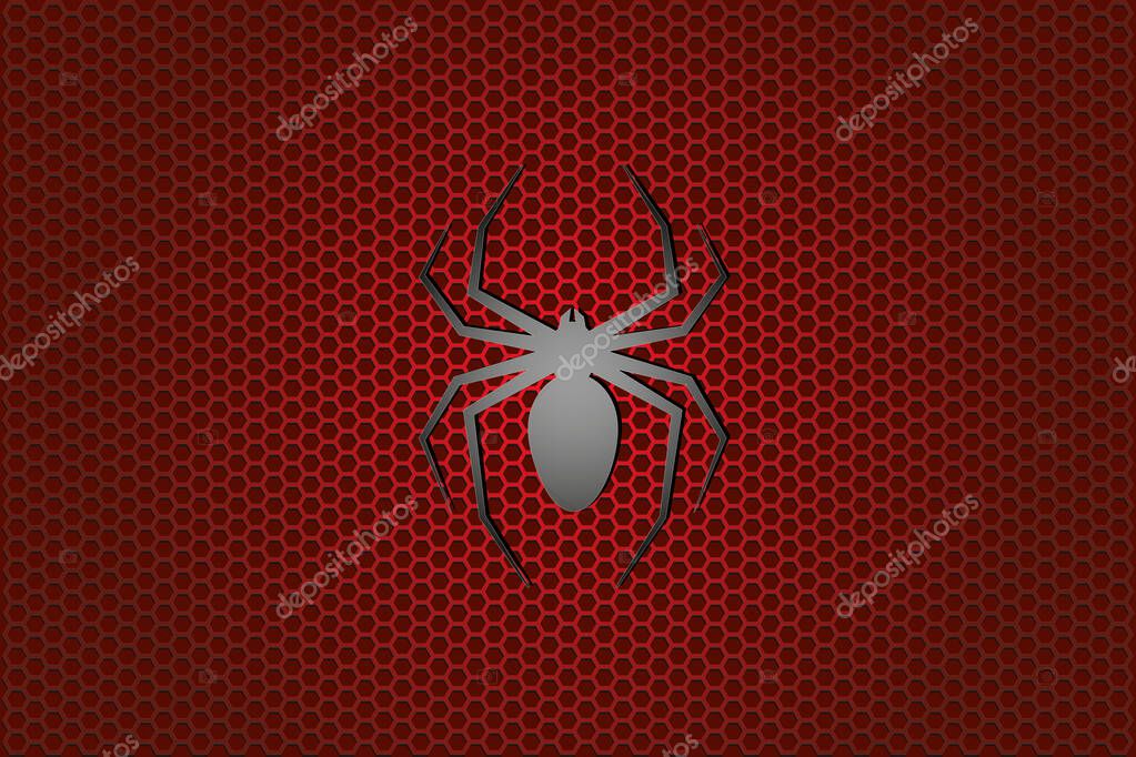 Gradient background in black and red colors with icon of spider