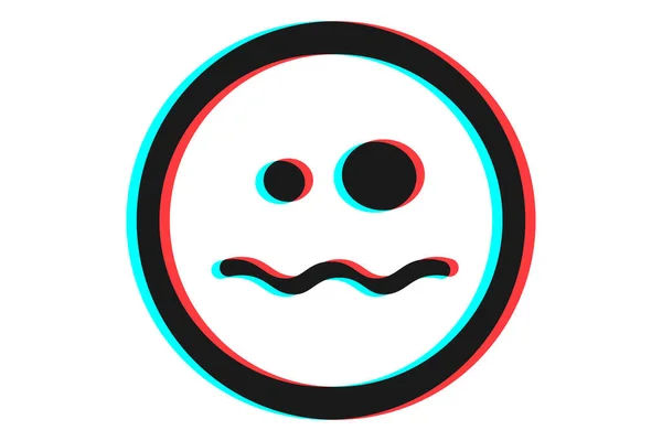 Cadılar Bayramı için mavi ve kırmızı renkli Emoji simgesi ya da gülümseme