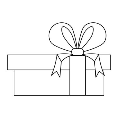 Noel tatili için Noel hediye kutusunun basit bir çizimi
