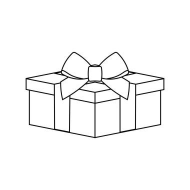 Noel tatili için Noel hediye kutusunun basit bir çizimi