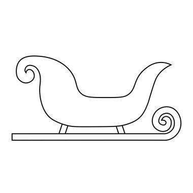 Noel Baba 'nın Noel kızağının Noel tatili için basit bir çizimi