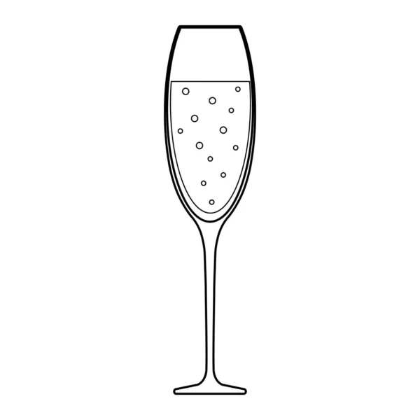 Illustration Simple Une Coupe Champagne Pour Les Vacances Noël — Image vectorielle