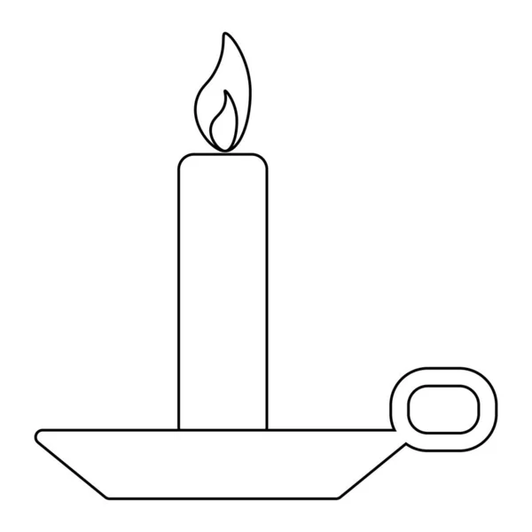 圣诞假期蜡烛图标概念的简单说明 — 图库矢量图片