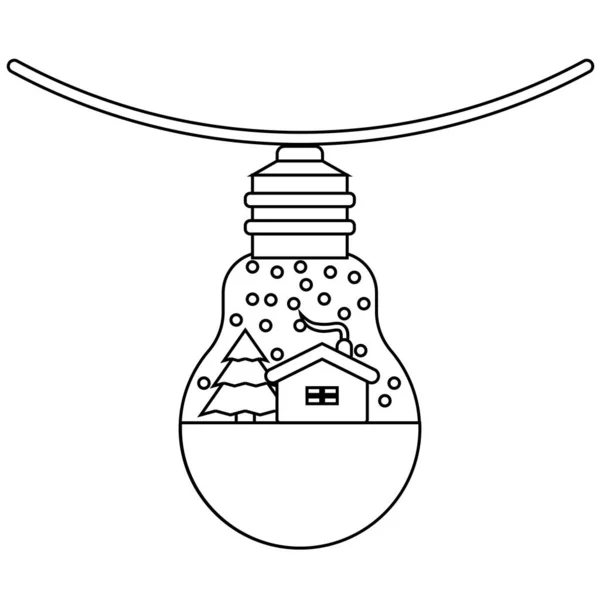 Jednoduchá Ilustrace Vánoční Žárovky Hračka Pro Vánoční Dovolenou — Stockový vektor