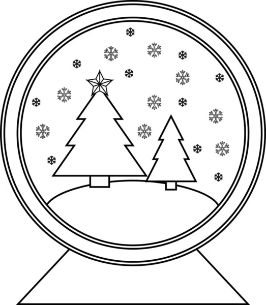 クリスマス休暇のためのクリスマスの雪の地球の簡単なイラスト — ストックベクタ