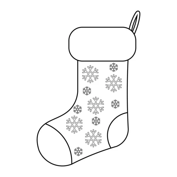 クリスマス休暇のためのクリスマスの靴下のアイコンの簡単なイラスト — ストックベクタ