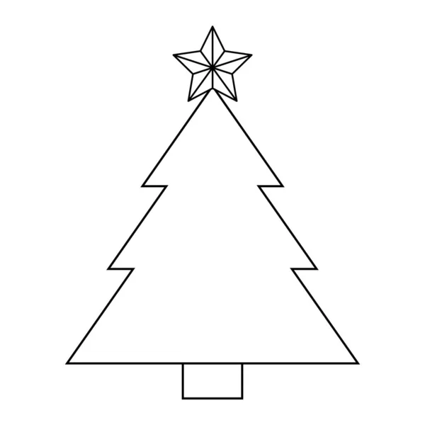 Einfache Darstellung Des Weihnachtsbaumkonzepts Für Die Weihnachtsfeiertage — Stockvektor