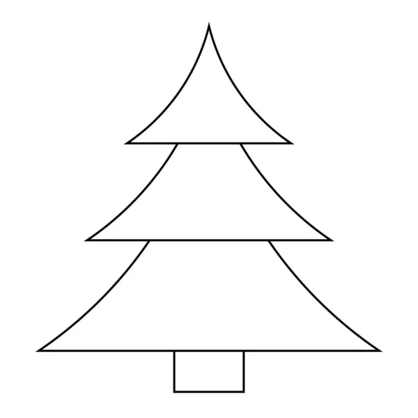 Noel Ağacının Noel Tatili Için Basit Bir Gösterimi — Stok Vektör