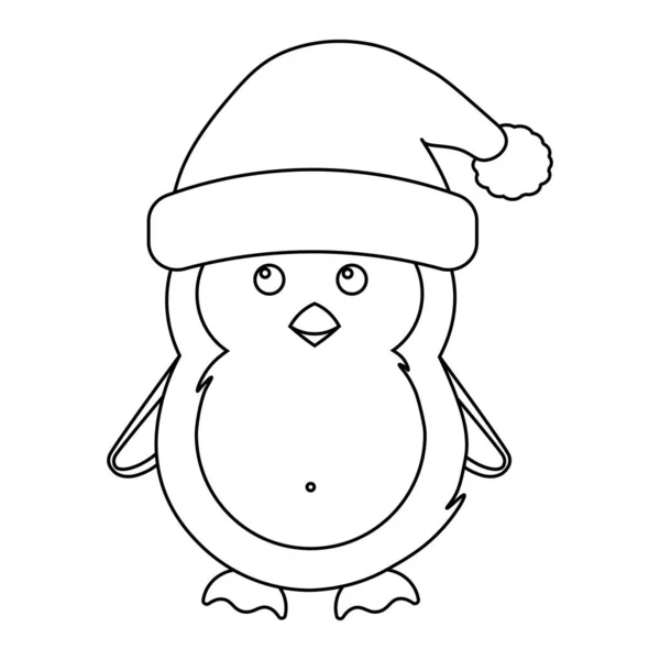 Ilustração Simples Pinguim Inverno Bonito Para Férias Natal —  Vetores de Stock