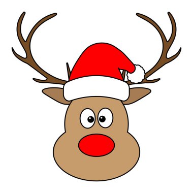 Noel tatili için Noel geyiği kavramının basit bir gösterimi