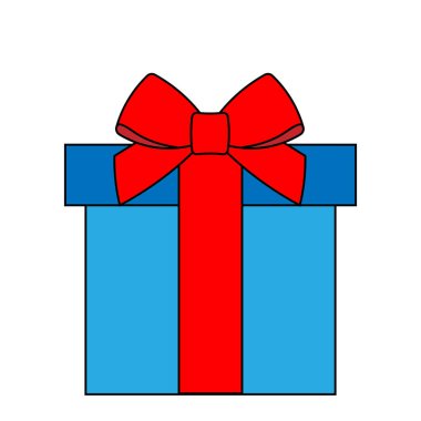 Noel tatili için Noel hediye kutusunun basit bir çizimi