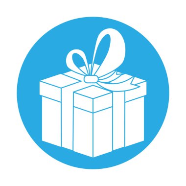 Noel tatili için Noel hediye kutusunun basit bir çizimi