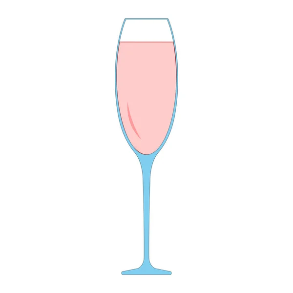 Enkel Illustration Ett Glas Champagne Till Jul Semester — Stock vektor