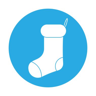 Noel tatili için basit bir Noel çorap ikonu çizimi